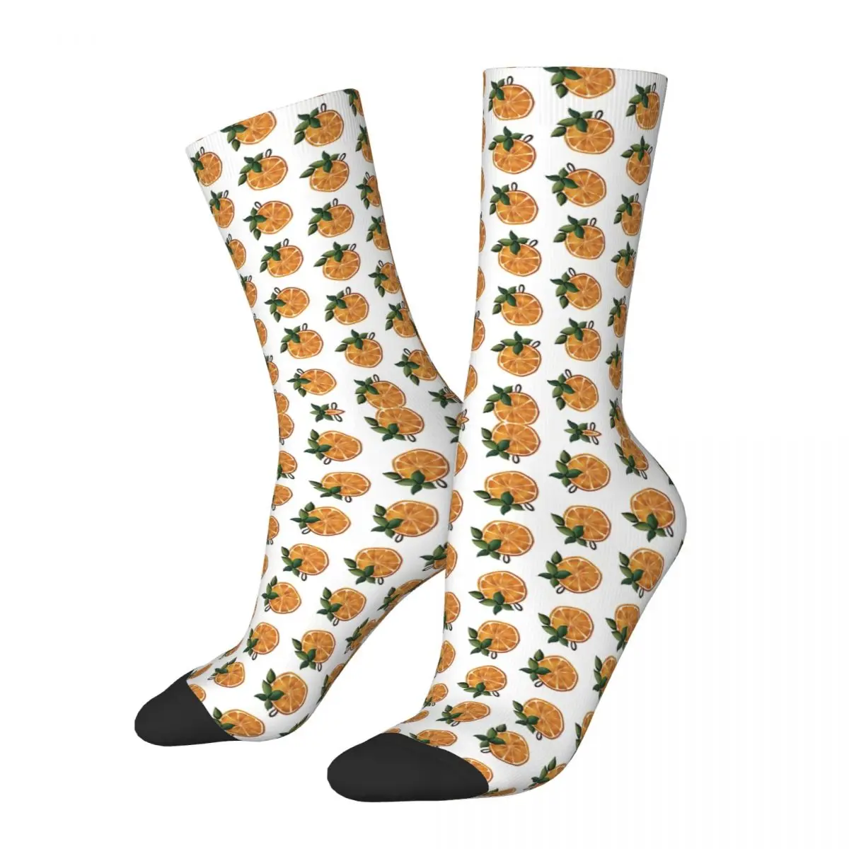 

Retro Oranges Men's compression Socks Unisex Fruit Harajuku Pattern Printed Novelty Crew Sock