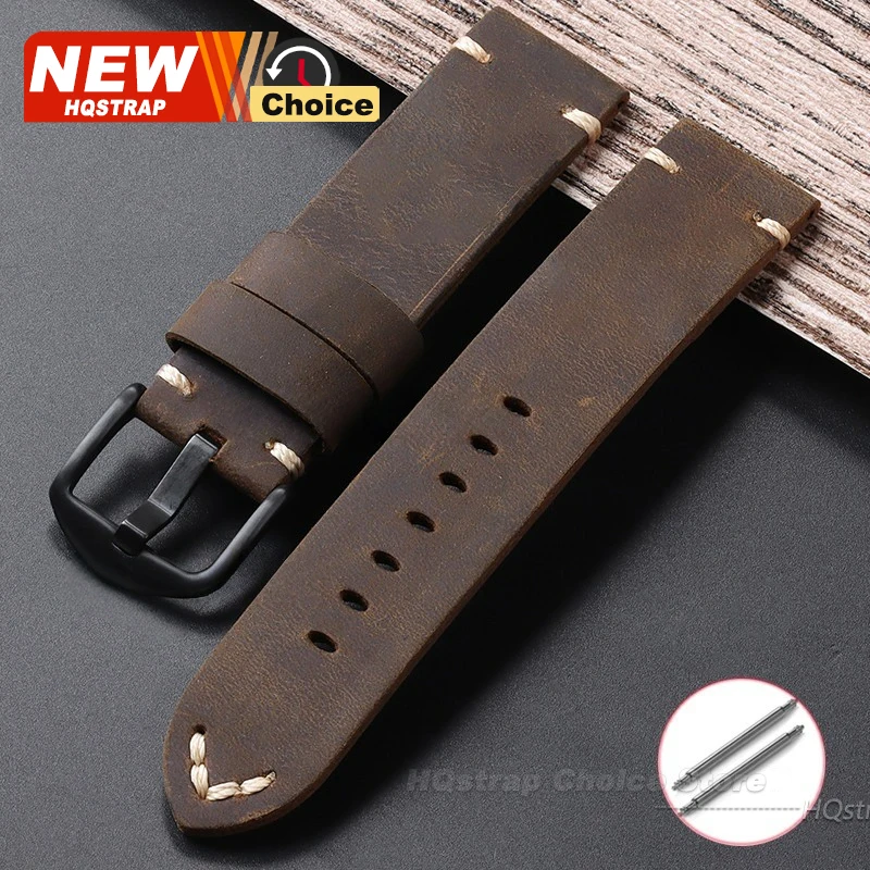 Handcrafted Vintage Leather Smartwatch Band - Universal Replacement Wristband