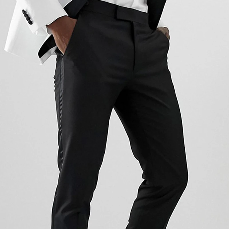 Men Pants with Side Satin Stripe