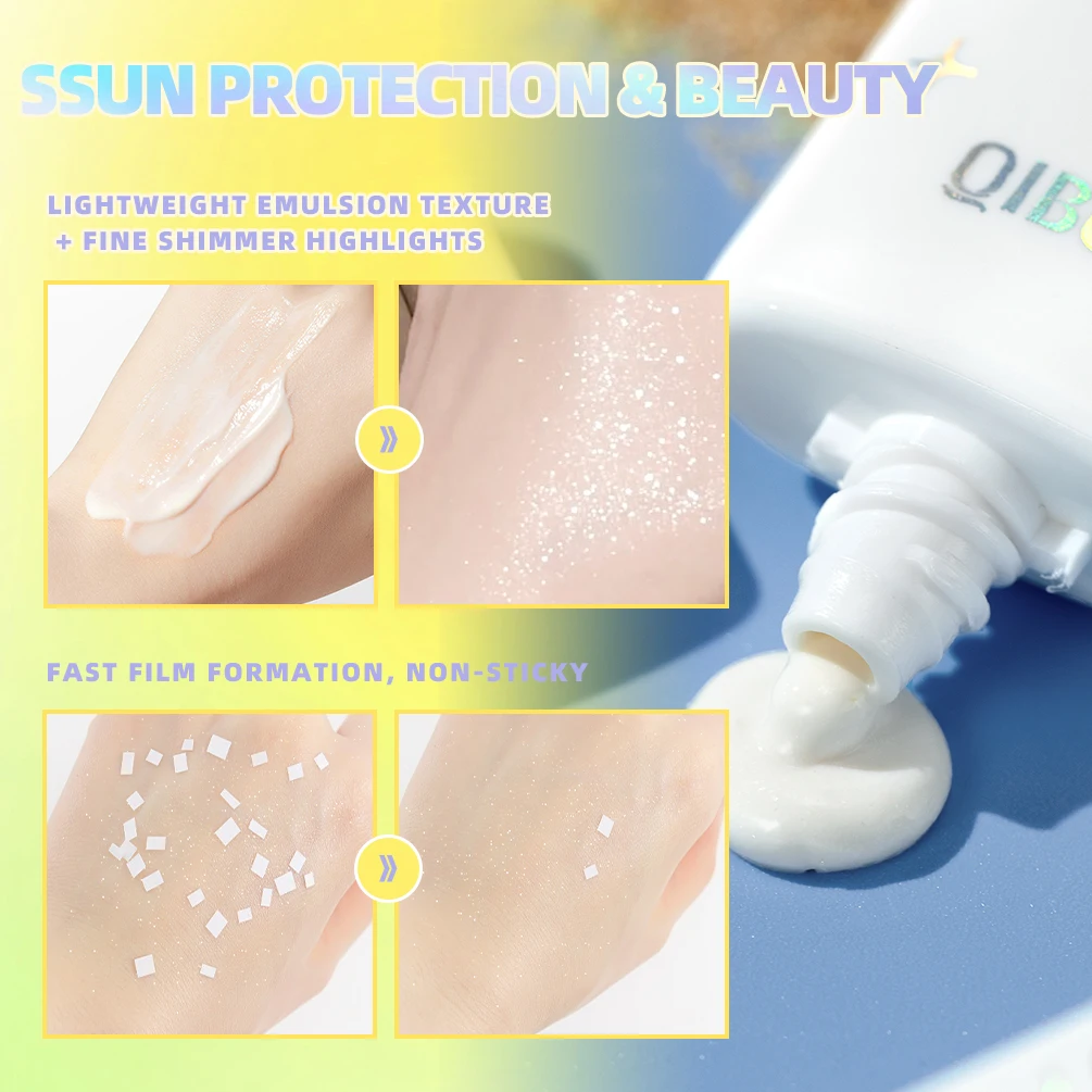 Facial Sunscreen Oil-Control Glitter Sun Cream Sunblock Skin Protective Refresh Sun Block Anti Aging Concealer Makeup Foundation leg makeup concealer face foundation makeup