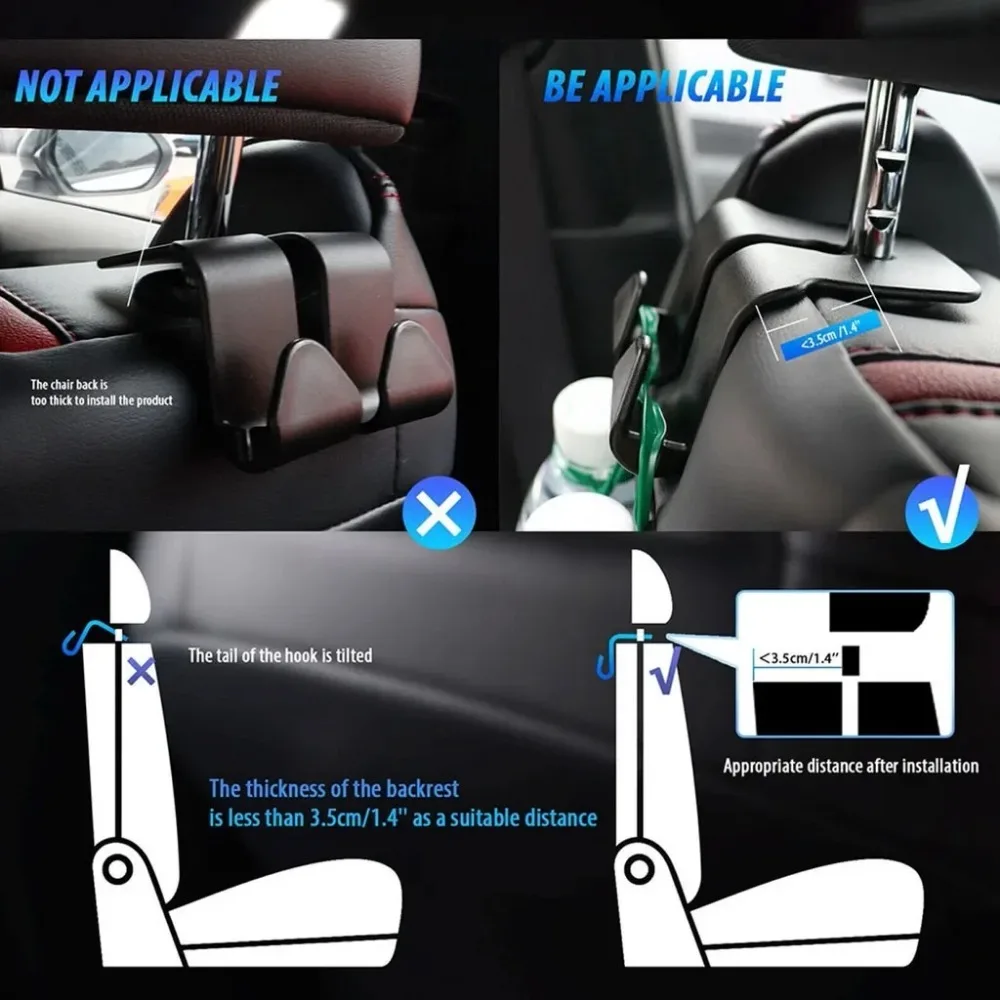 Car Seat Headrest Hooks 6