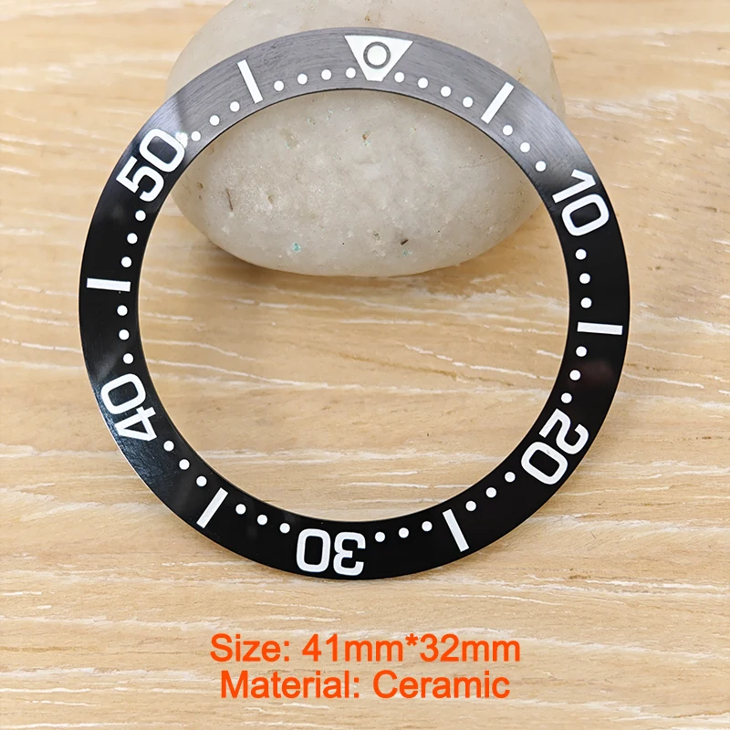 41mm Ceramic Watch Bezel Insert Fits Series King Samurai Watch Cases for NH35 watch accessories watch bezel insert ring watch bezel