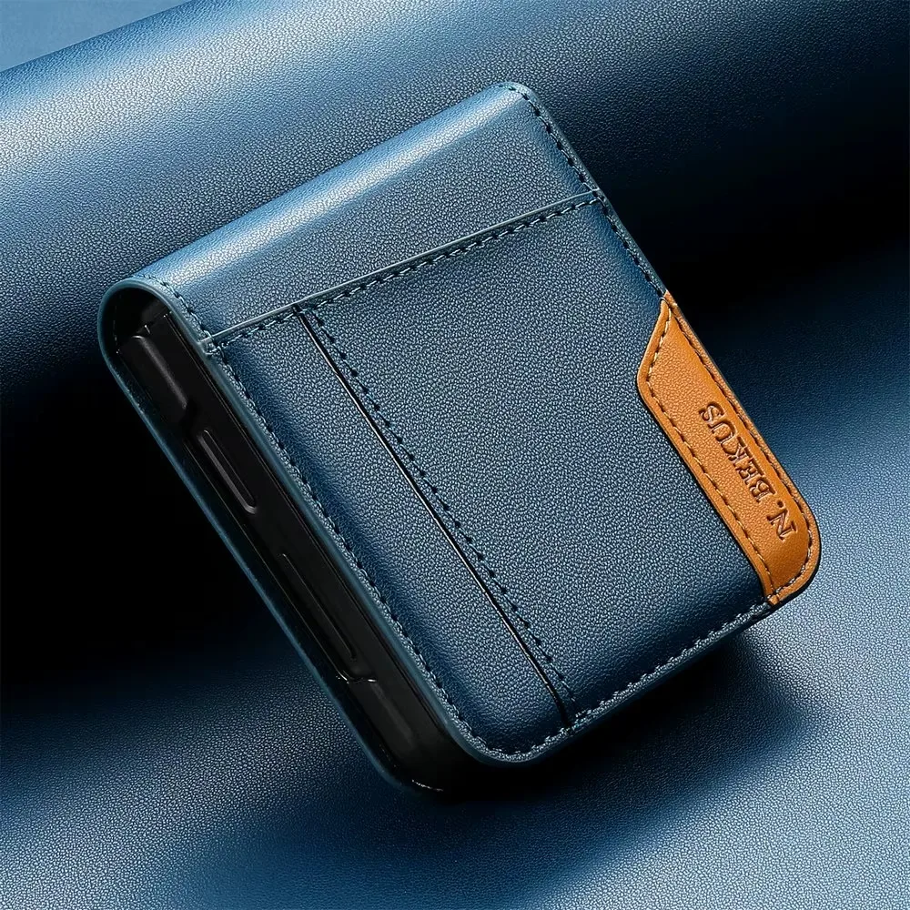 Premium Business Leather Wallet Card Slot Case with Magnetic Closure, Flip Design Cover
