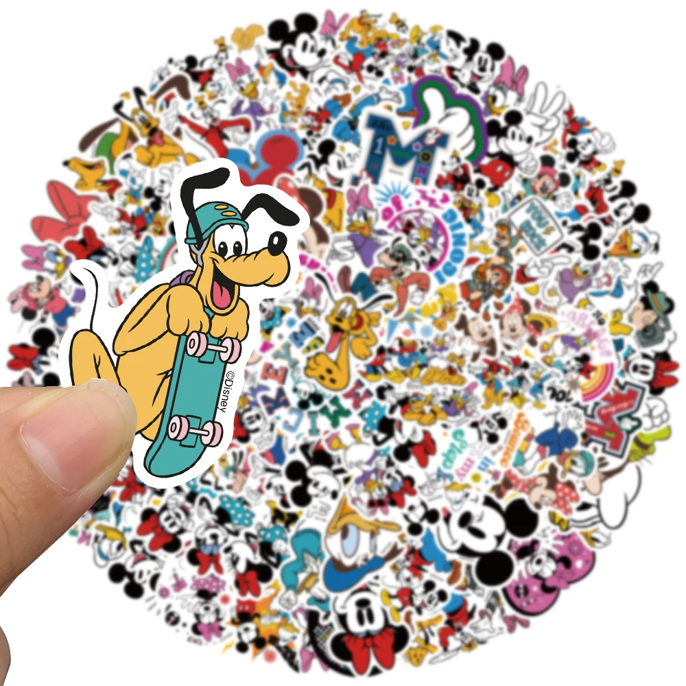10/50/100pcs Disney Mix Cute Cartoon Micky Princess Stickers Graffiti Decal Laptop Luggage Skateboard Waterproof Sticker Kid Toy 6
