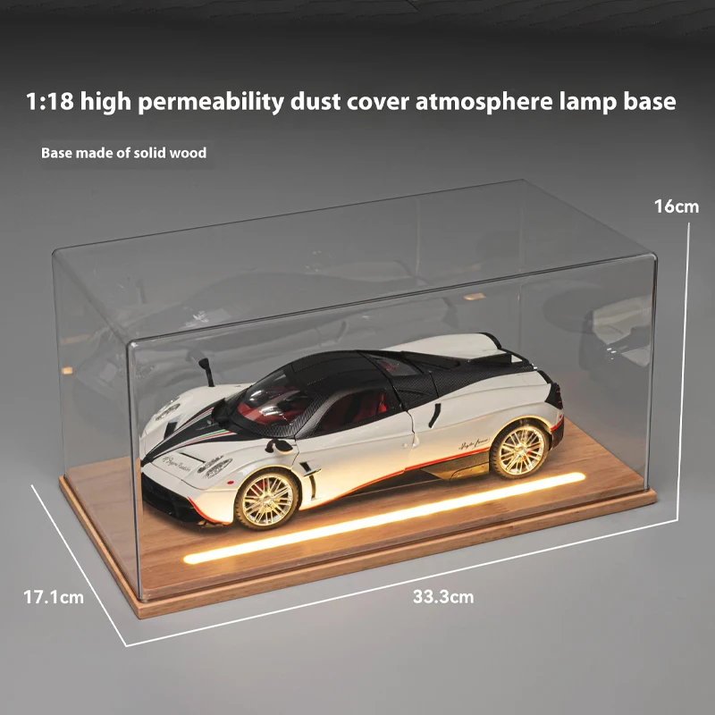 1:18 자동차 모델 기본 PVC 먼지 커버 장식 장식 상자 먼지 커버 디스플레이 상자 취미 장식 고급 장식품 컬렉션