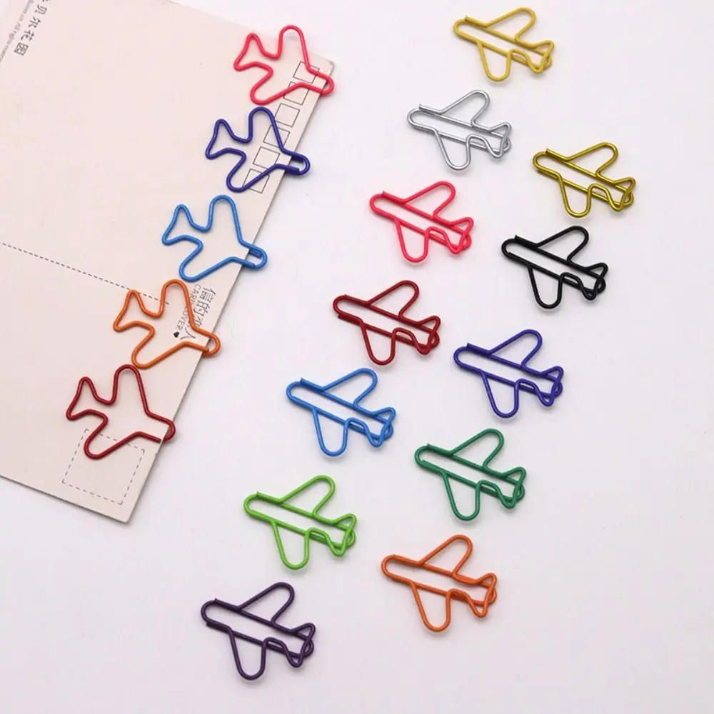 

10pcs Metal Memo Airplane Paper Clip Clip-on Airplane Shape Metal Paper Clips Creative Index Bookmark Creative Bookmark Clip