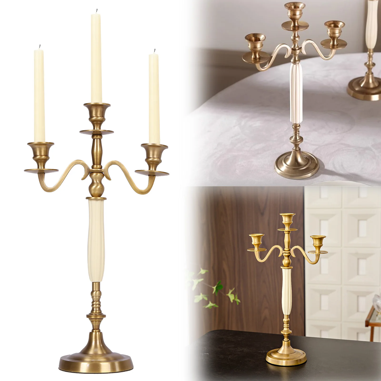 3/5 Heads Metal Candelabra Candlestick Candle Holder Candlestick Candleholders for Wedding Dining Table Xmas Party Home Decor