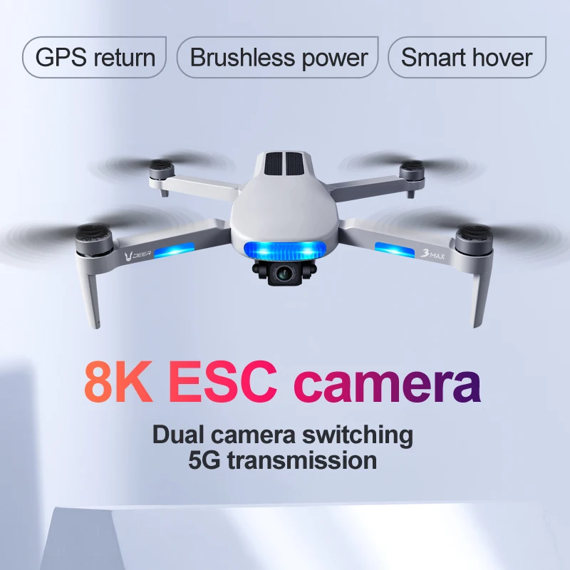 RC 드론, 6K/8k HD 카메라, 장애물 회피, 항공 사진, 4 축 브러시리스 모터, GPS 포지셔닝 항공기 장난감