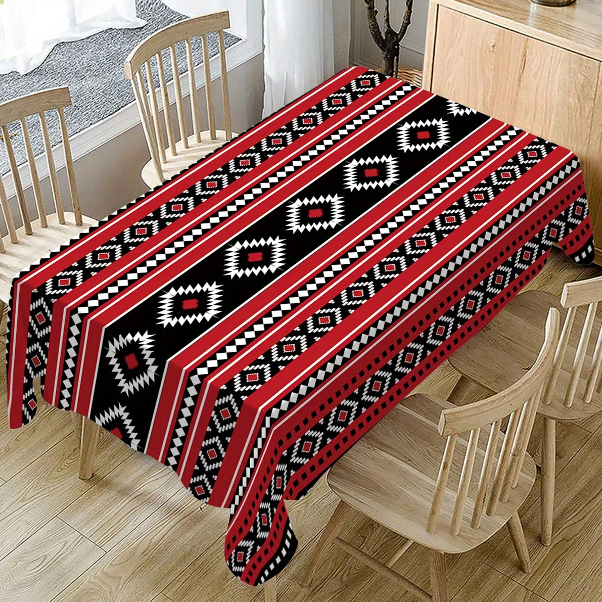 1pc Tablecloth, Vintage, Bohemian Tablecloth, Rectangle - Tablecloth For Dining Room, Office, Writing Table, Home Decor, Kitchen 3