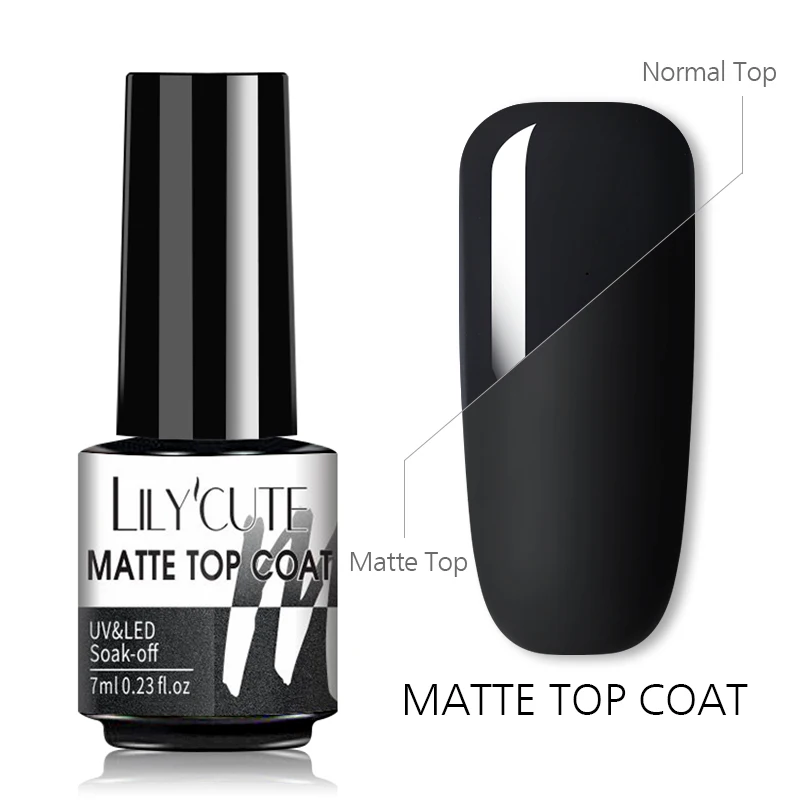 LILYCUTE 7ML Matte Top Coat Varnish For Nail Art Matte Color Gel Matte