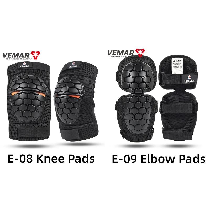Vemar Motorcycle Knee Pads Breathable Motocross Racing CE Protective Gear PVC Shell Moto Protector Motorbike Riding Elbow Guards