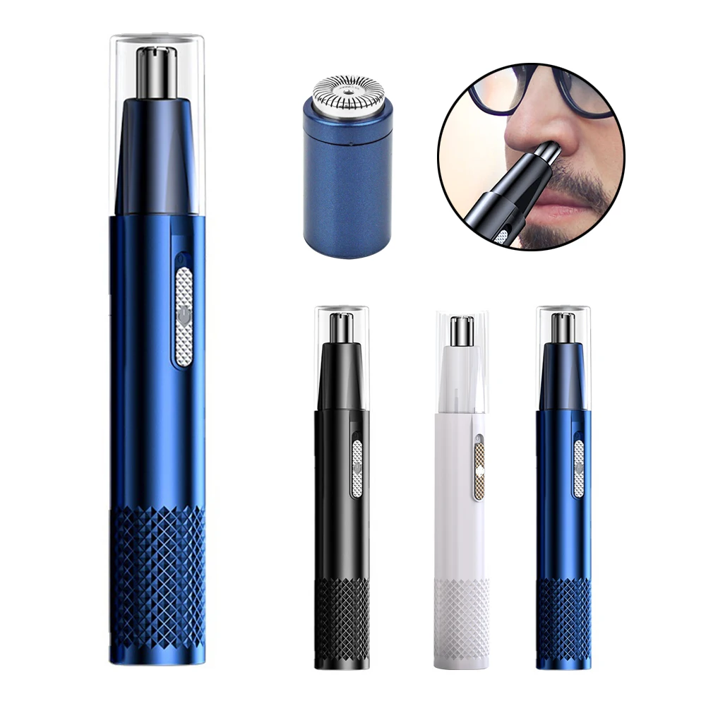 Electric rechargeable multi-kinetic two-in-one unisex fully automatic washable nose hair clipper trimmer