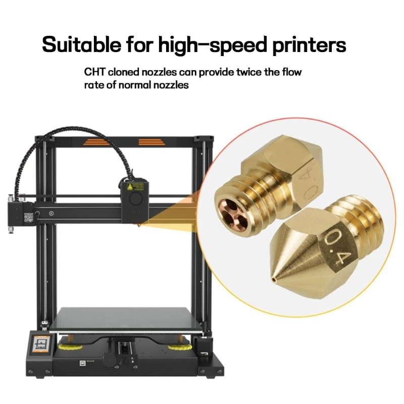 

Сопло для 3D принтера 634A MK8 Clone-записи, сопло для 3D принтера Ender3 1,75 мм нити, латунь, медь, печатающая головка 0,4 мм с высоким потоком