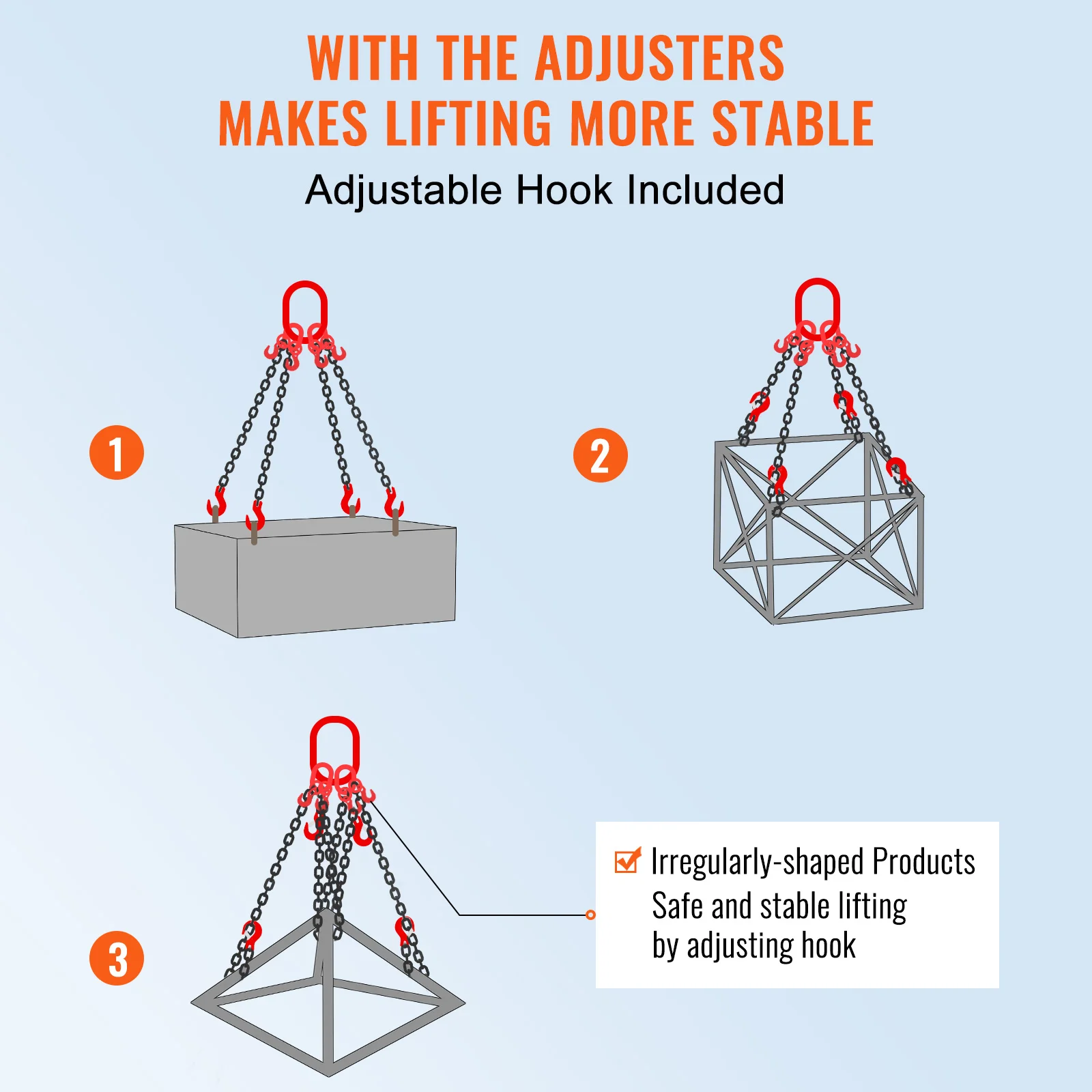 Steel Chain Sling with Hooks for Lifting Heavy Objects