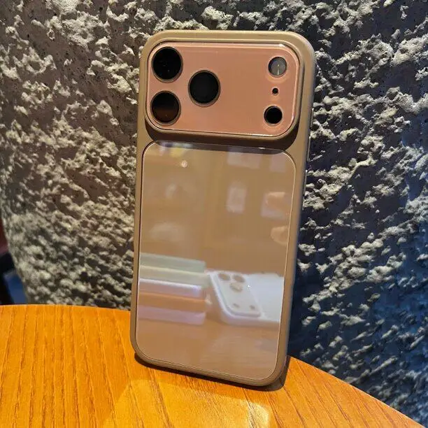 Glossy Tempered Glass Phone Case with Crystal Lens Protection and Shockproof Bumper