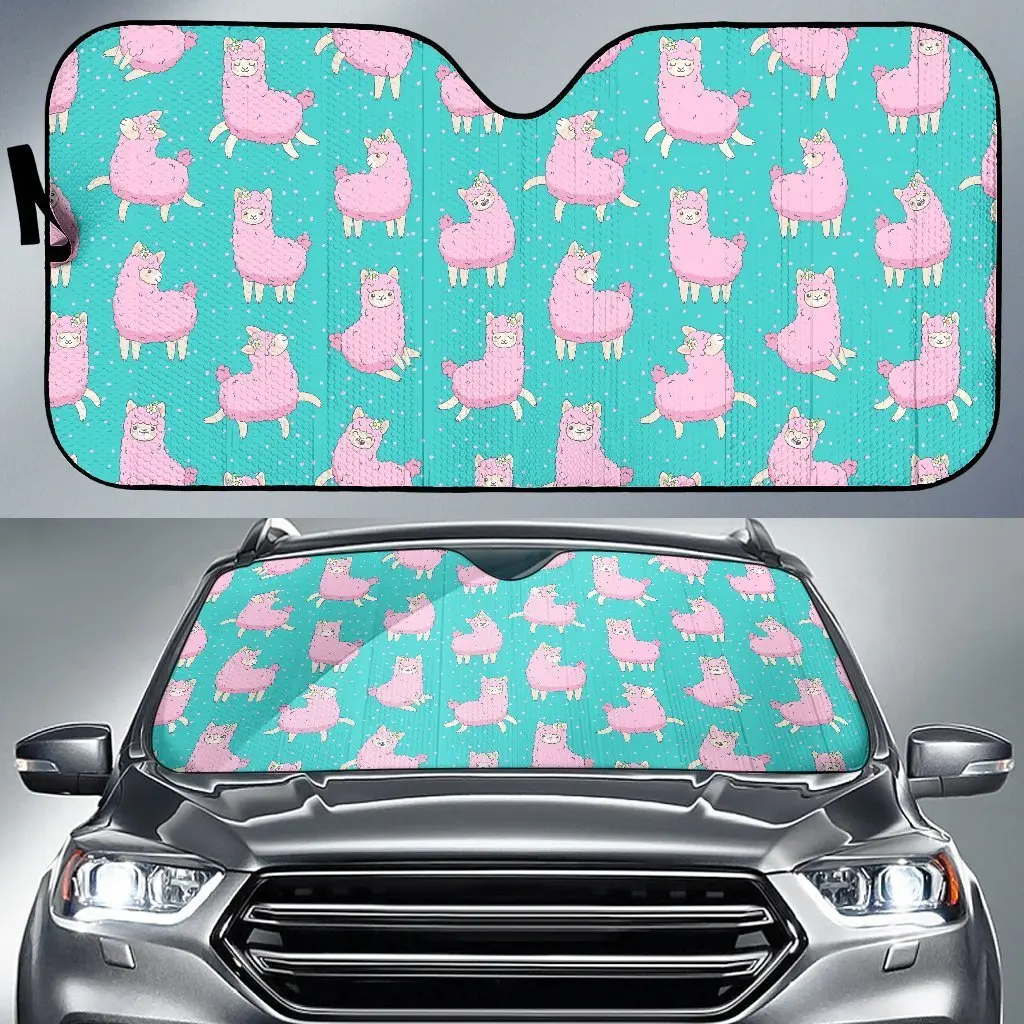 

Alpaca Pattern Print Auto Sun Shade Car Windshield Window Cover Sunshade
