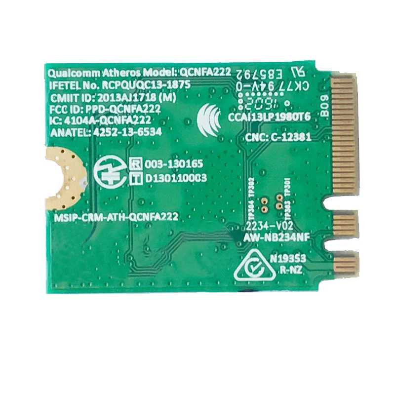 QCNFA222 AW-NB234NF 802.11A/B/G/N Wireless WIFI Bluetooth Card 2.4Ghz 5Ghz Wifi + BT 4.0 NGFF Wlan