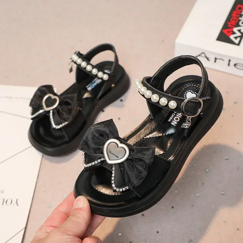 Girls Soft Sole Beach Sandals with Bows for Summer
