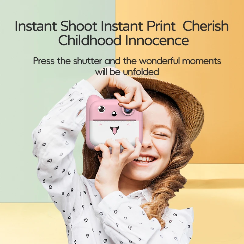 Mini Fotocamera Digitale per Bambini con Stampante e Giochi, Carina Rosa e Blu, Stampa Istantanea, Regalo per Bambini e Bambine 4-12 Anni - immagine 3