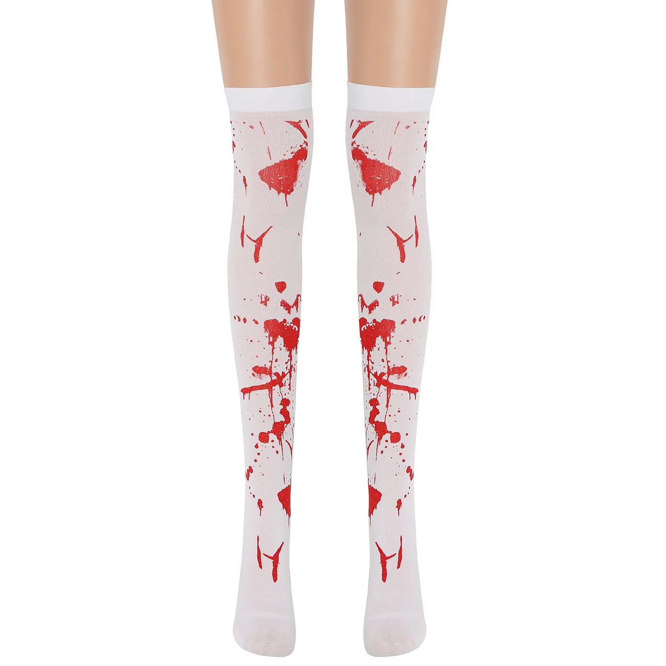Halloween Horror Blood Nurse Uniform Cosplay Costumes Women Girls Dress Printing Stocking Skirt Party Carnival Masquerade Suit