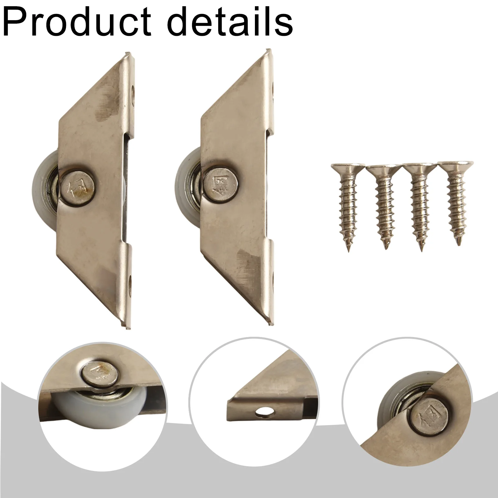 2PCS Door Pulley For Windows And Cabinet Doors Stainless Steel Shell And Carbon Steel Bearing Screen Window Door Sliding Wheel