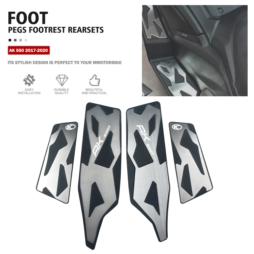 

For KYMCO AK 550 ak550 2018 2019 Motorcycle Anti-skid Footboard Steps Footrest Foot Pad Pedal Footrests Pads AK 550 2017-2020