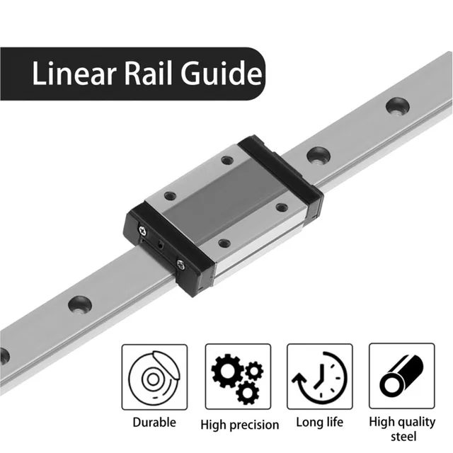 MGN MGN12 MGN15 MGN7 MGN9 300 350 400 450 500 1000 มม.ขนาดเล็ก Linear Rail สไลด์ 1pcs MGN12 Linear ท่องเที่ยว + 1pcs สีดํา SS Carriage 1