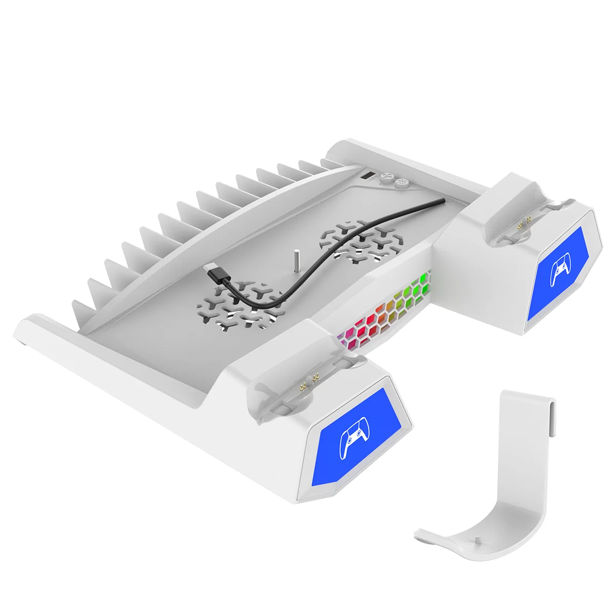 

For PS5 Slim Host Multifunctional Heat Dissipation Base For P5 Slim Game Controller Charging Charging And 15 Disc Storage Rack