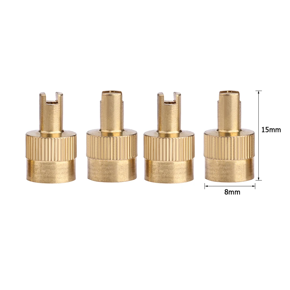 Motorcycle and Car Copper Valve Stem Caps with Core Removal Tool