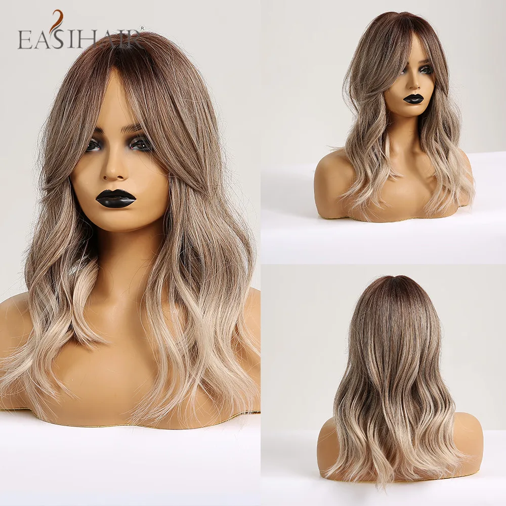 Sintéticas para Mulheres Resistente ao Calor Easihair Longo Marrom Ondulado Perucas Natural Diário Cosplay Festa Cabelo Fibras Peruca 26 Computers & Electronics