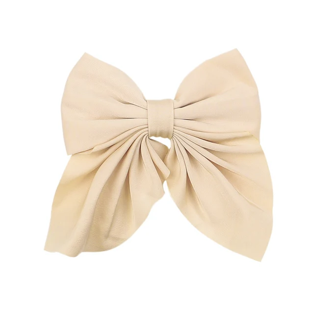 New Sweet Bow Hairpins Solid Color Bowknot Hair Clips For Girls Satin Butterfly Barrettes Duckbill Clip Kids Hair Accessories 4