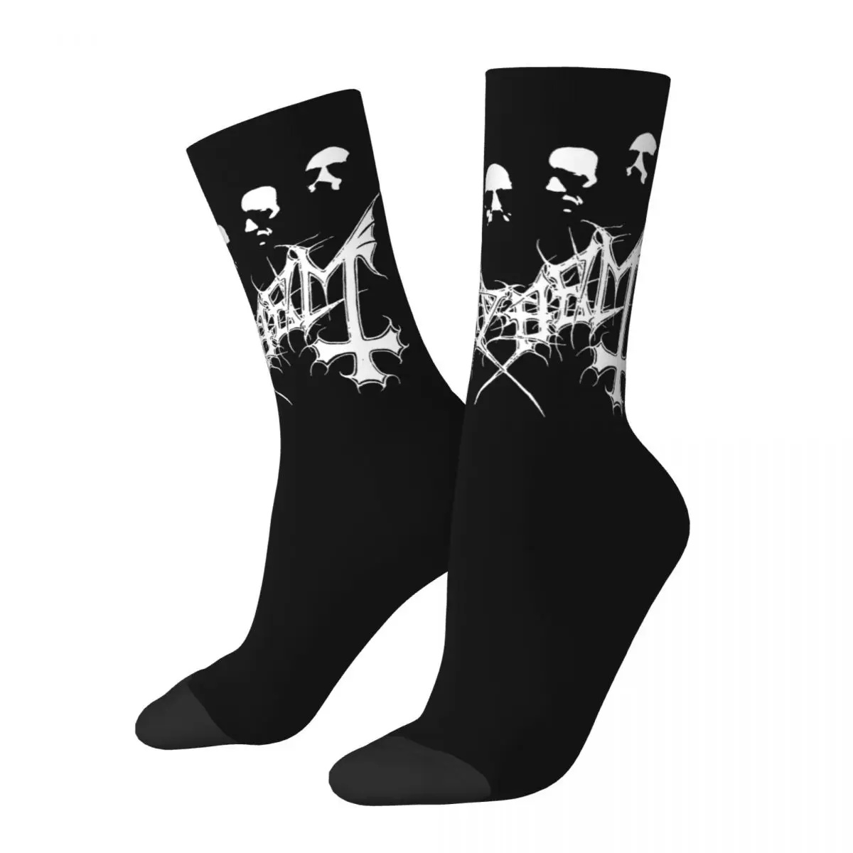 

Fashion Men's Socks Casual Mayhem Retro Sock Black Metal Music Skateboard Women Socks Spring Summer Autumn Winter