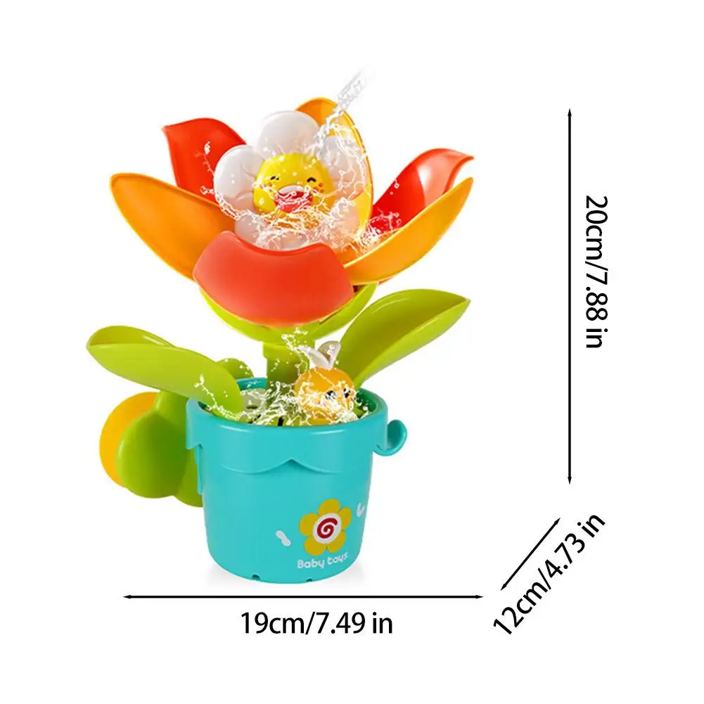 Giocattoli da Bagno a Forma di Fiore per Bambini, Giochi d'Acqua per il Bagnetto, Divertente Girasole da Bagno con Bollitore, Giocattolo per il Bagnetto dei Bambini - immagine 6