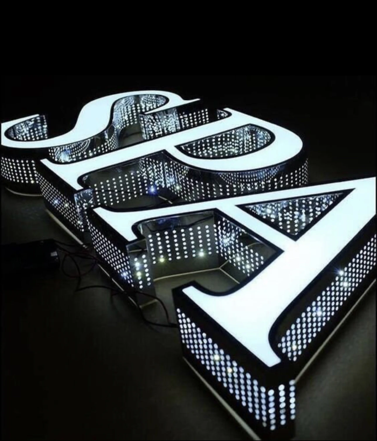 각인 스테인레스 스틸 간판 LED 조명 사인 보드, 야외 광고 펀칭 기호, 사용자 정의 로고 사인, 3D LED 문자