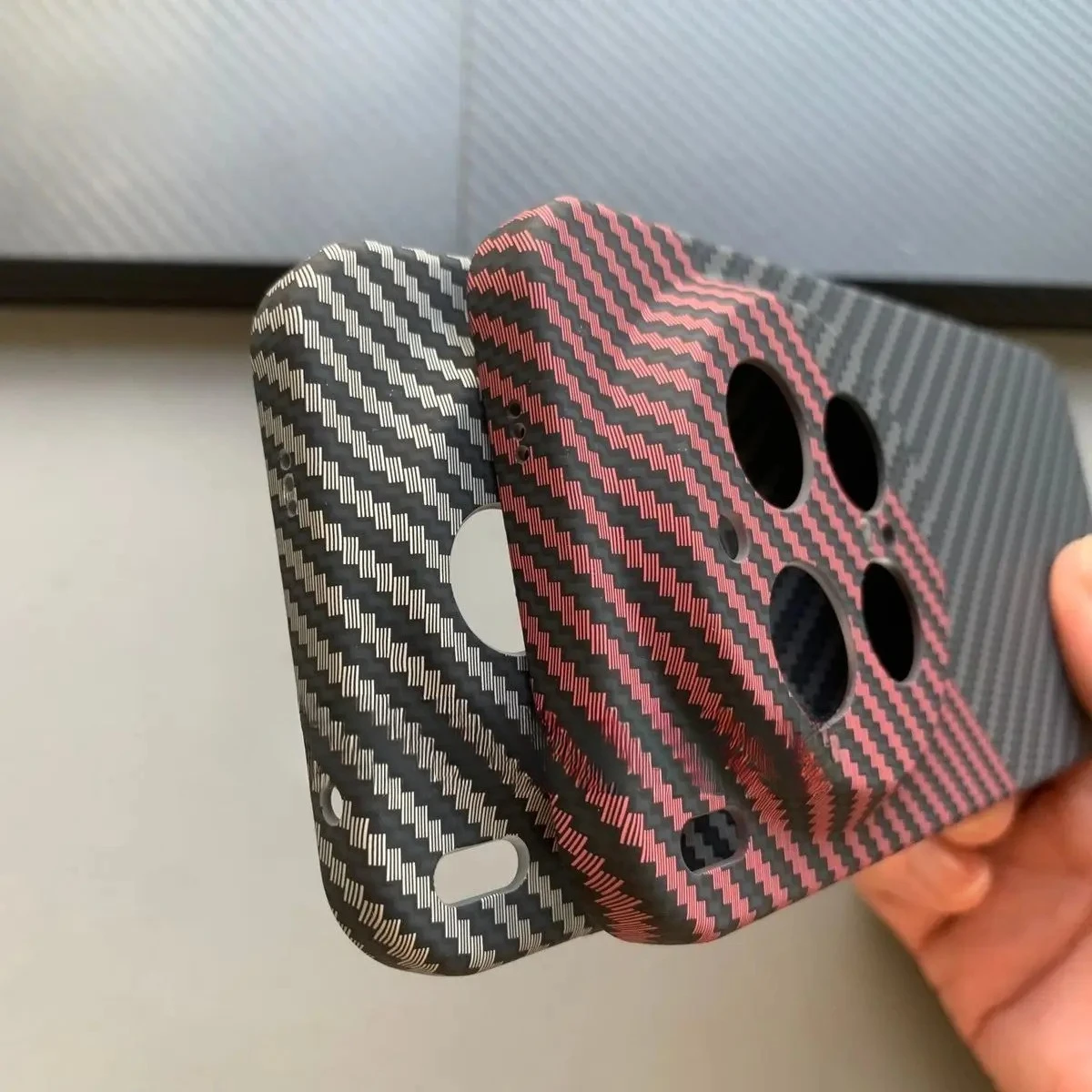 Luxury Business Kevlar Carbon Fiber Pattern Anti-Fingerprint Slim Drop-Proof Hard Cover Case