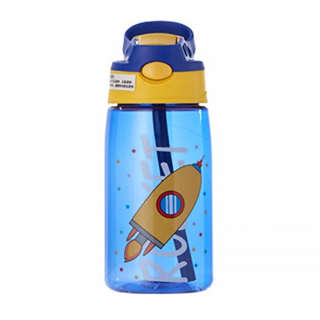 480ML Kids Water Cup Water Bottle Cartoon Patterns Print Water Cup with  Straw Outdoor Portable Children's Cups 