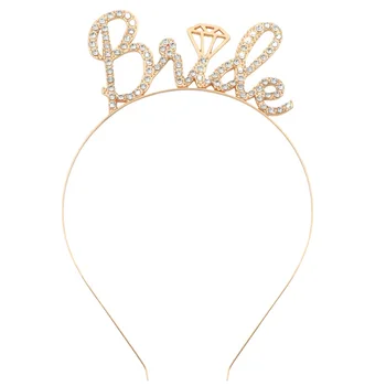 Strass Sposa per essere Fascia per capelli Tiara Corona Festa di nozze Bridal Shower Gallina Addio al nubilato Decorazione per feste Forniture Bomboniere Regali