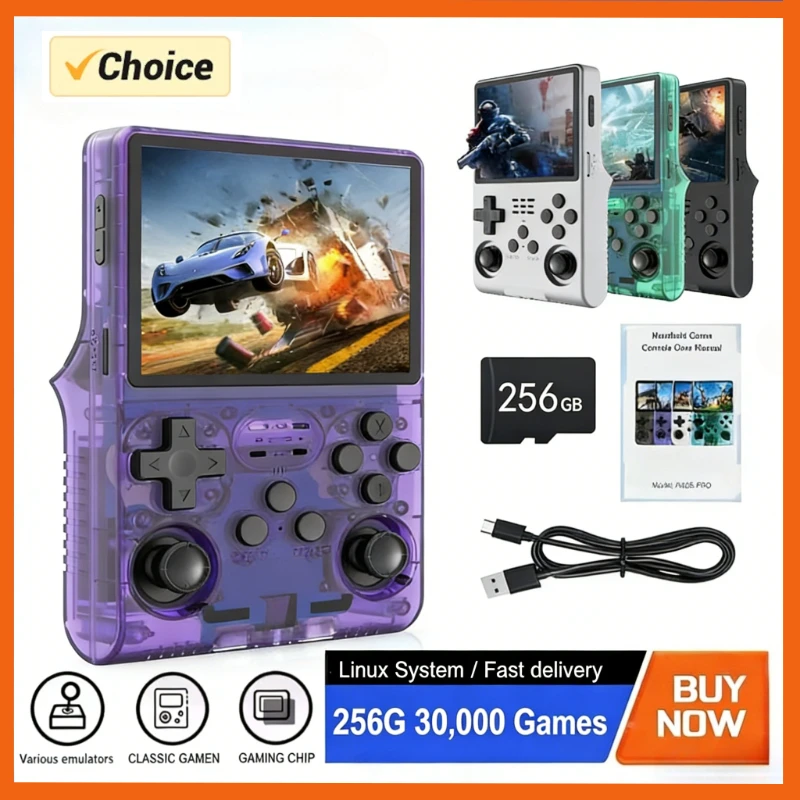Retro Handheld R40S Pro Linux System 3.5 Inch IPS Screen Mini Portable Pocket Video Game Console 256G Games Kid_voghion.com