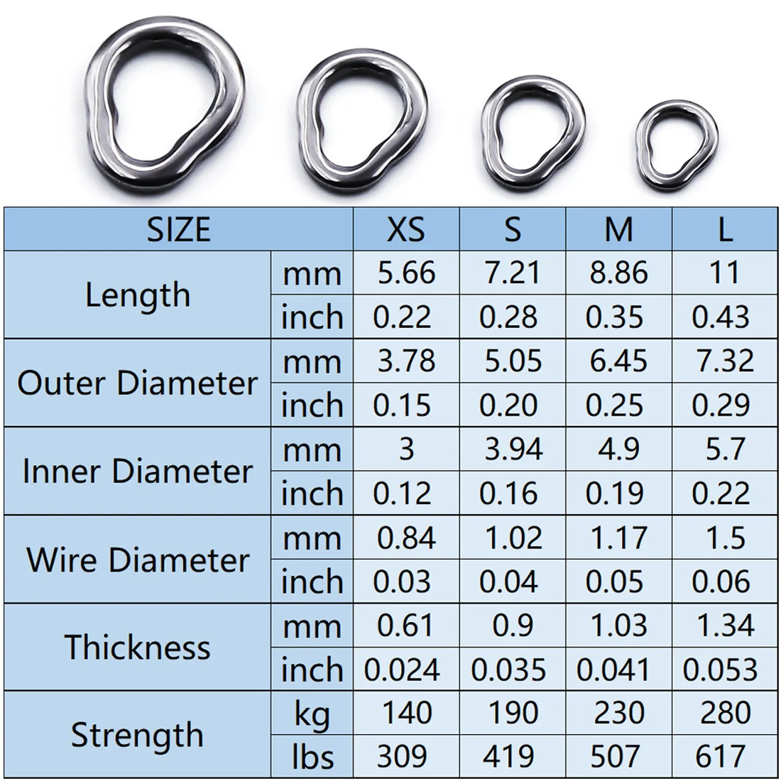 100 pz Anelli Divisi Per Pesca In Acciaio Inox 3.5-12 MM di Alta Qualà Rafforzare Doppio Cerchio Rotondo A Scatto Accessori Per Pesca