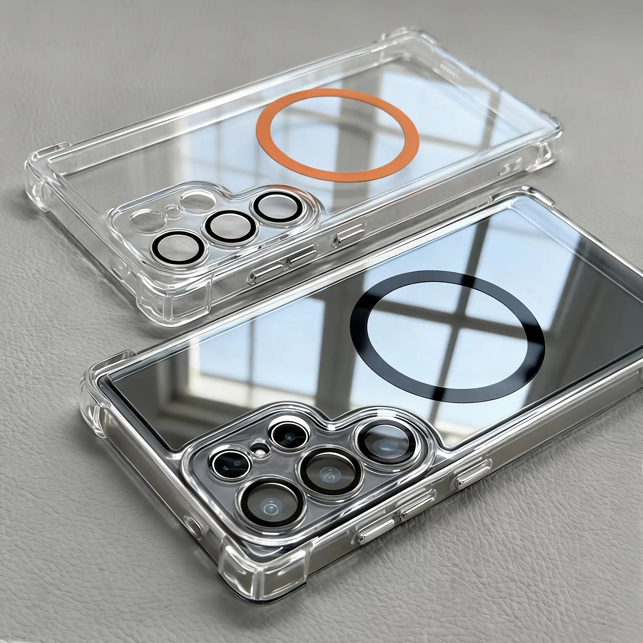 Transparent Armour Magnetic Phone Case with Reinforced Protective Cover