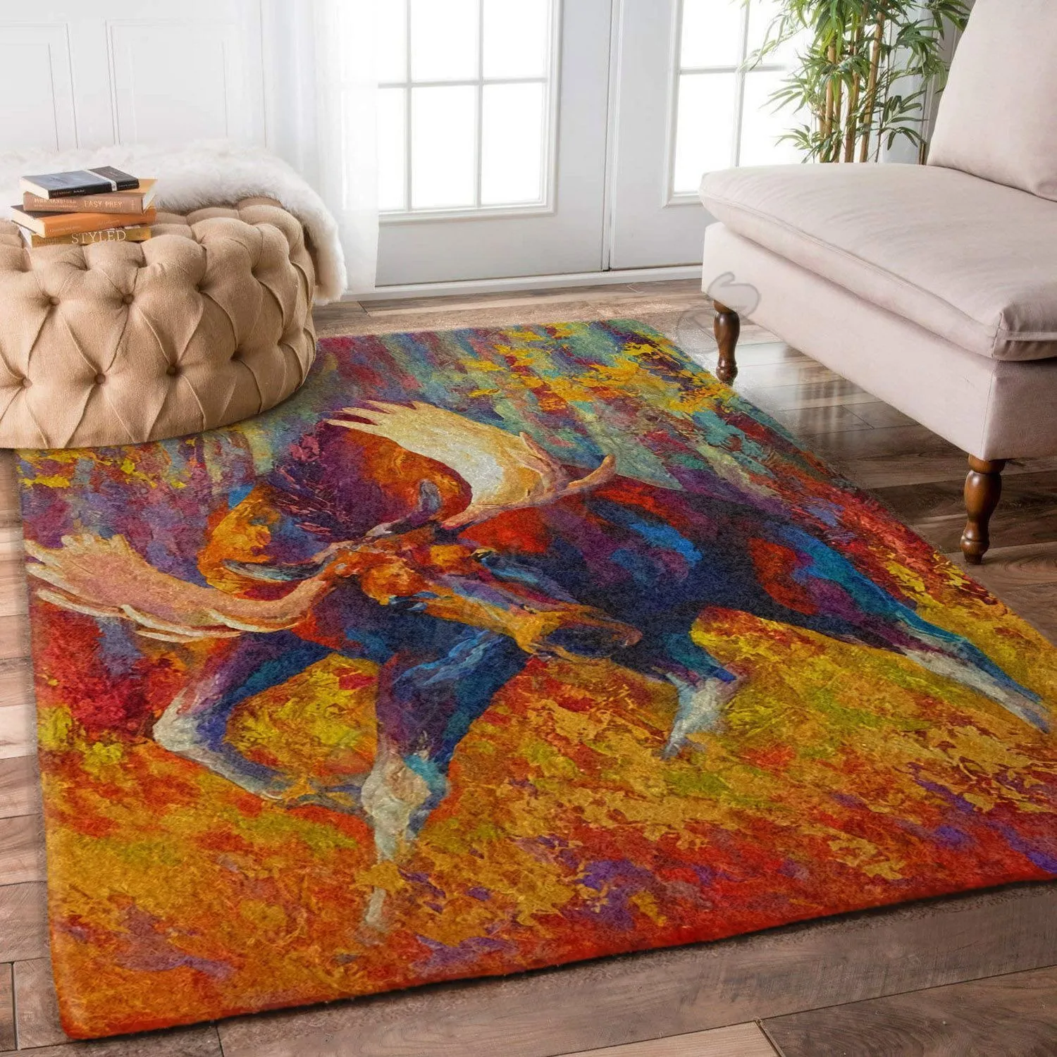 

Crow Tarot/Bull Moose/Dinosaur/Deer Rug 3D All Over Printed Rug Non-slip Mat Dining Room Living Room Soft Bedroom Carpet