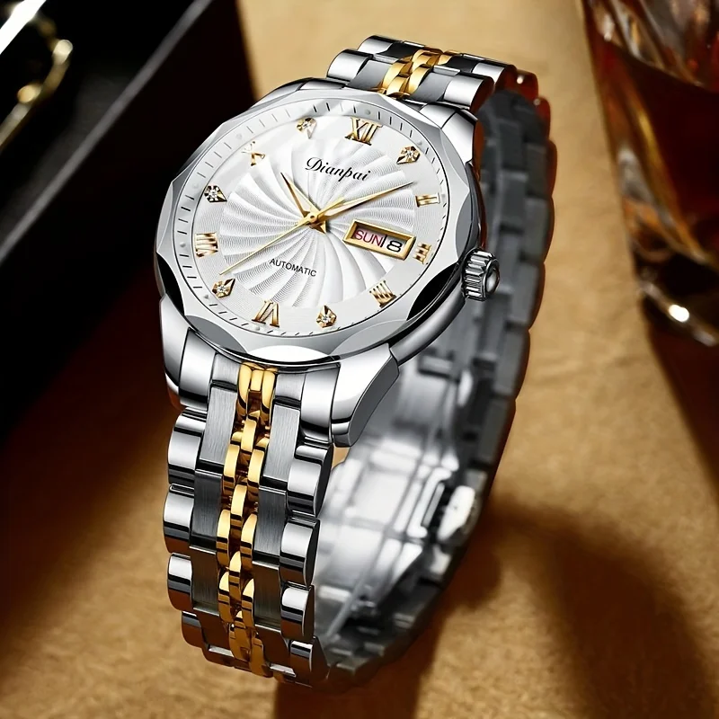 Swiss quality genuine mechanical watch, luminous waterproof men's watch, stainless steel strap, watch, fashionable watch