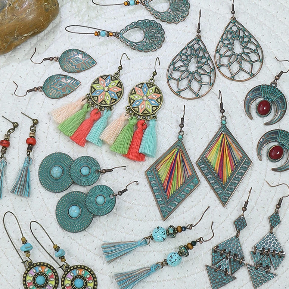 

Ethnic Colorful Tassel Round Dangle Water Drop Earrings For Women Party Jewelry Gifts Wholesale Dropshipping