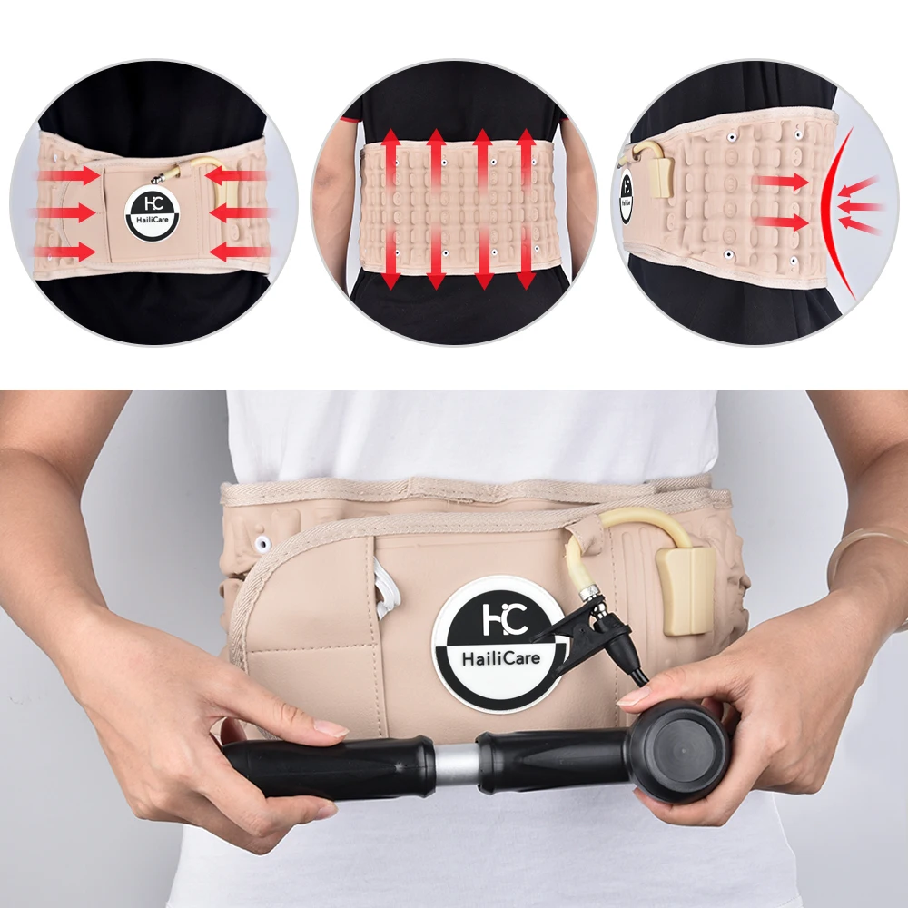 Hailicare Decompression Back Belt for Men Women Inflatable Air Traction Lumbar Support Brace Health Care Waist Protector