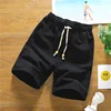 Summer Shorts for Men Cotton Elastic Waist Solid Color Loose Fitting Casual and Versatile Breathable Pure Cotton Home Pants 4