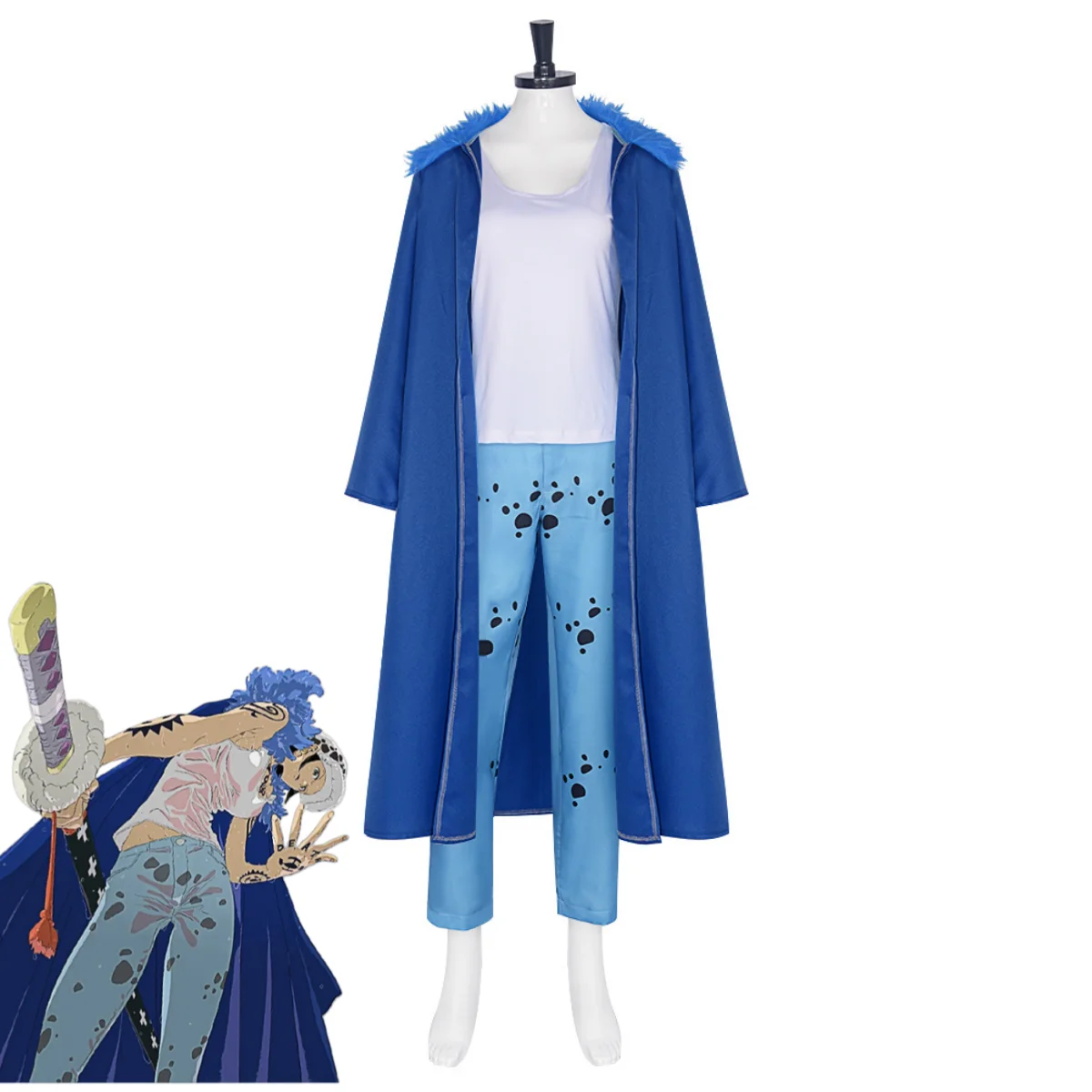 One Piece: Trafalgar Law | Blue Coat Cosplay Costume 23 One Piece Trafalgar Law White Coat Cosplay Costume