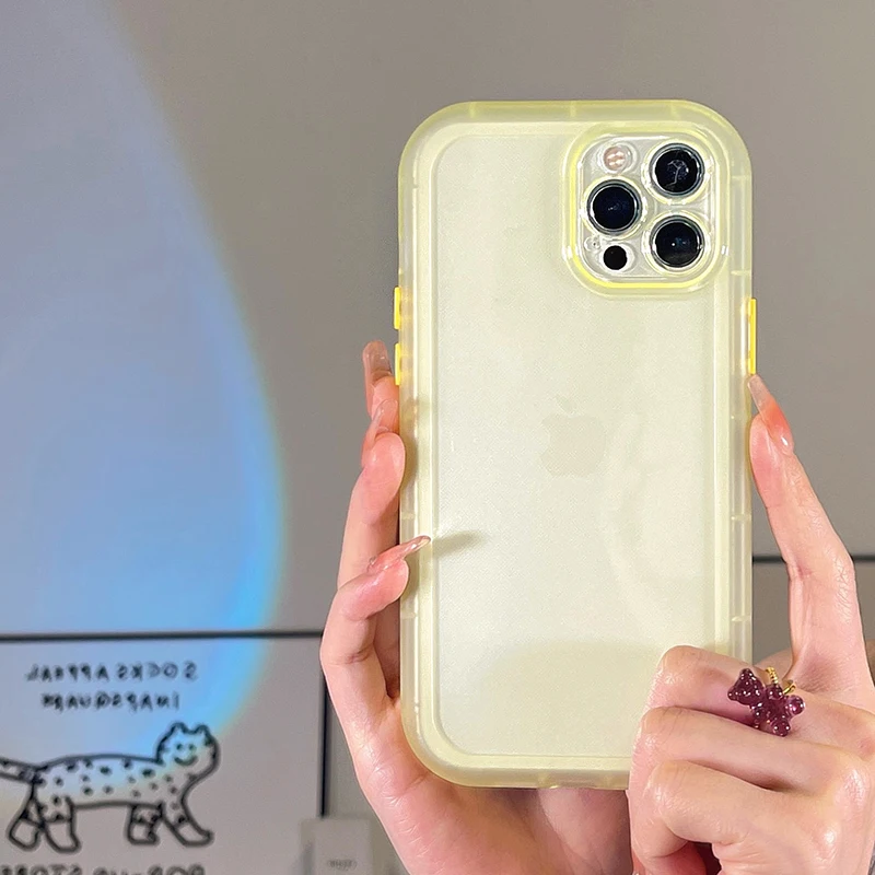 INS Frosted Transparent Solid Color Anti-Drop Phone Case