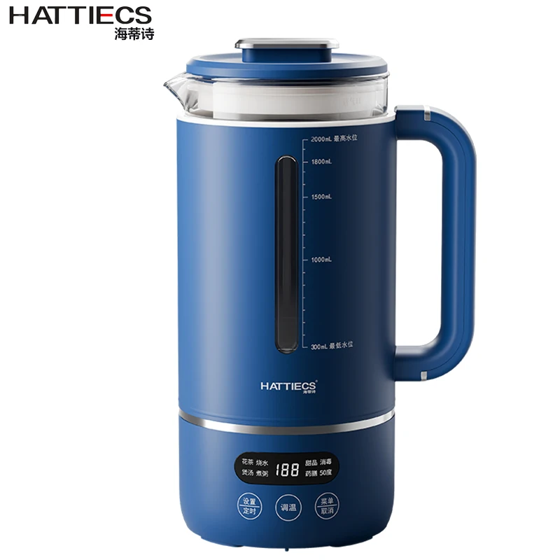 

220V Portable Electric Kettle 2L Food Grade Health Preserving Pot 1000W Fast Heating Porridge Soup Teapot Kitchen Appliances