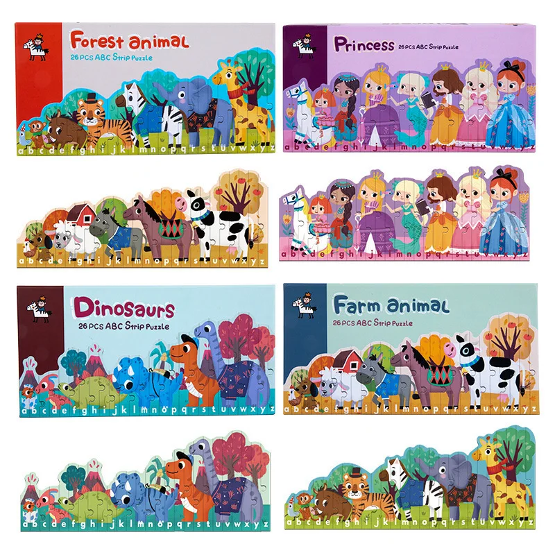 

Montessori Wooden Toy 3D Jigsaw Bar Puzzles Children Creative Story Double-Sided Stacking Matching Puzzle Early Educational Toy