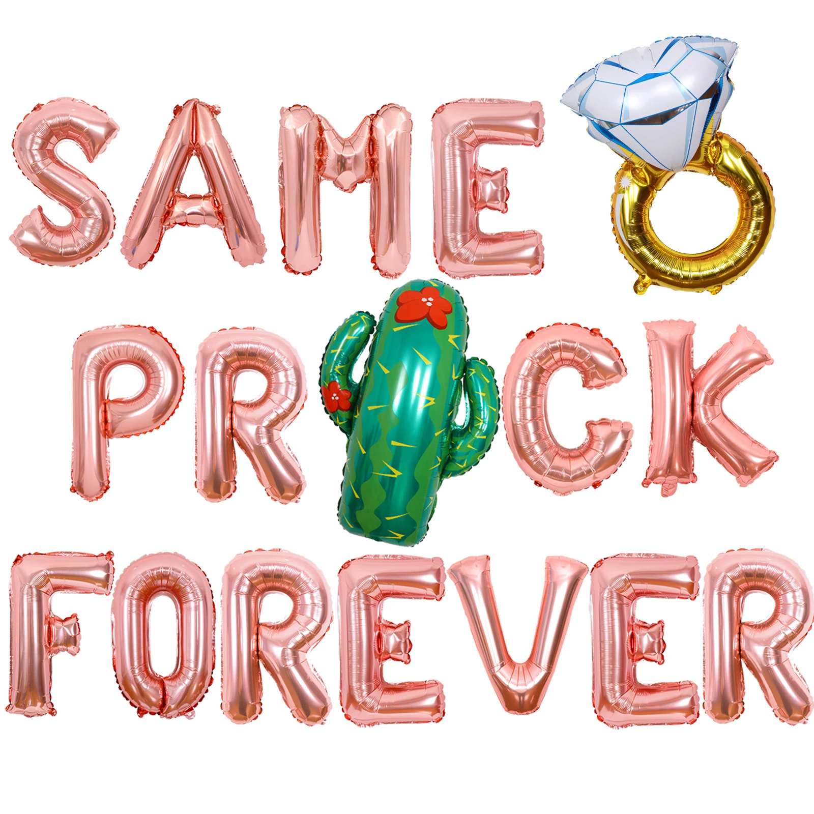 

FANGLELAND Rose Gold Same Prick Forever Carnival Party Decoration Set Cactus Balloons Bachelorettes Bridal Shower Party Supplies
